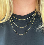 Mondsee 1mm Box chain | 18k Gold Filled Jewelry