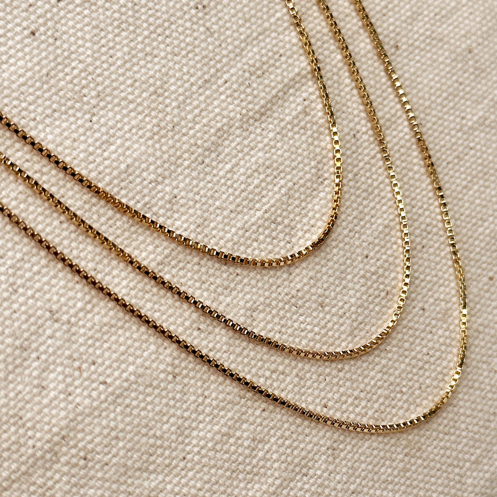 Mondsee 1mm Box chain | 18k Gold Filled Jewelry