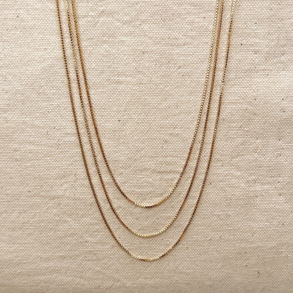 Mondsee 1mm Box chain | 18k Gold Filled Jewelry