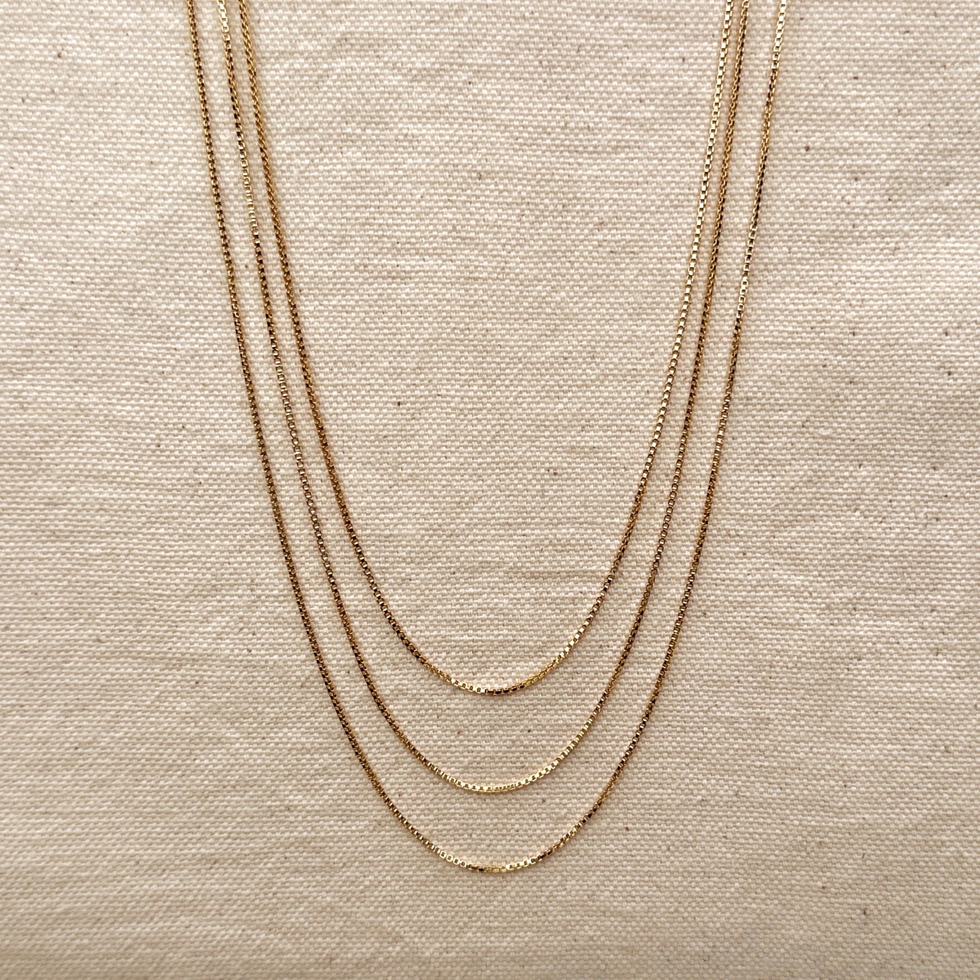 Mondsee 1mm Box chain | 18k Gold Filled Jewelry