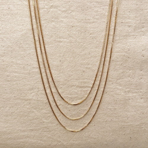 Mondsee 1mm Box chain | 18k Gold Filled Jewelry