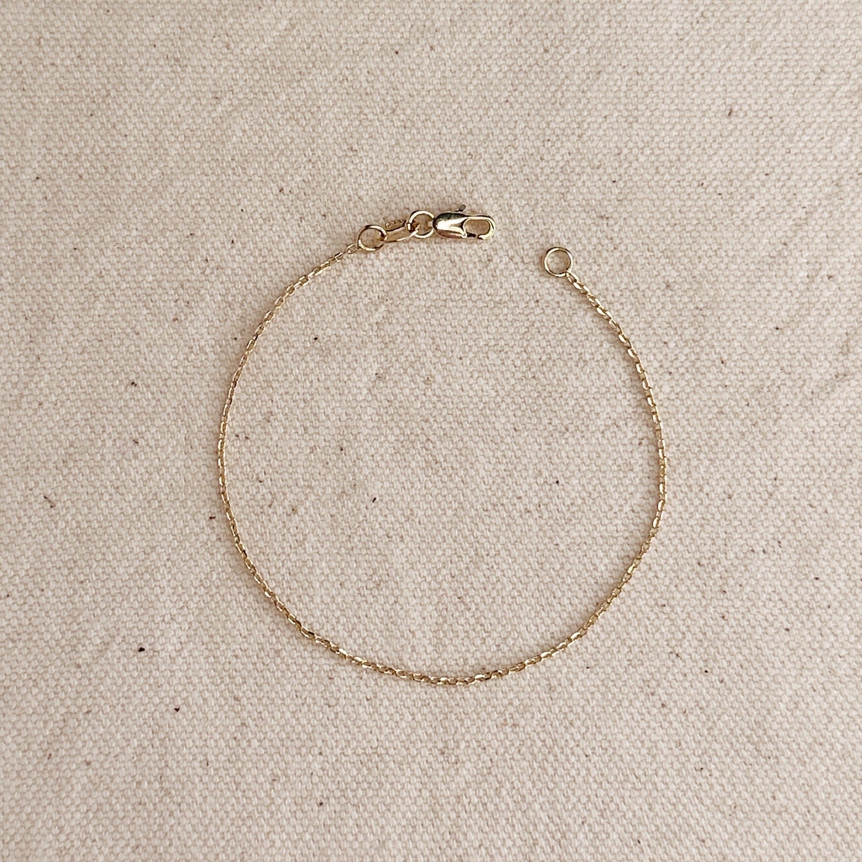 Mondsee 0.9mm Link Chain Bracelet | 18k Gold Filled Jewelry