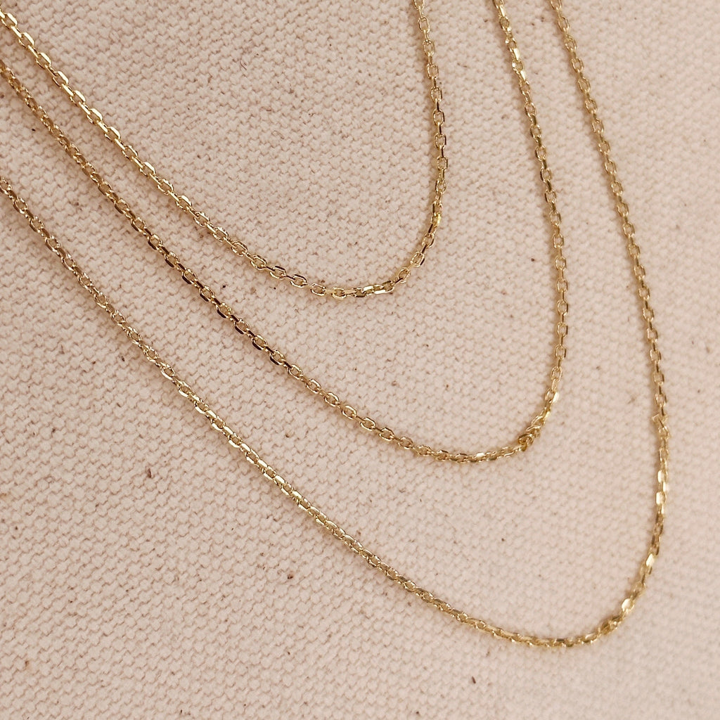 Mondsee 0.9mm Link Chain | 18k Gold Filled Jewelry