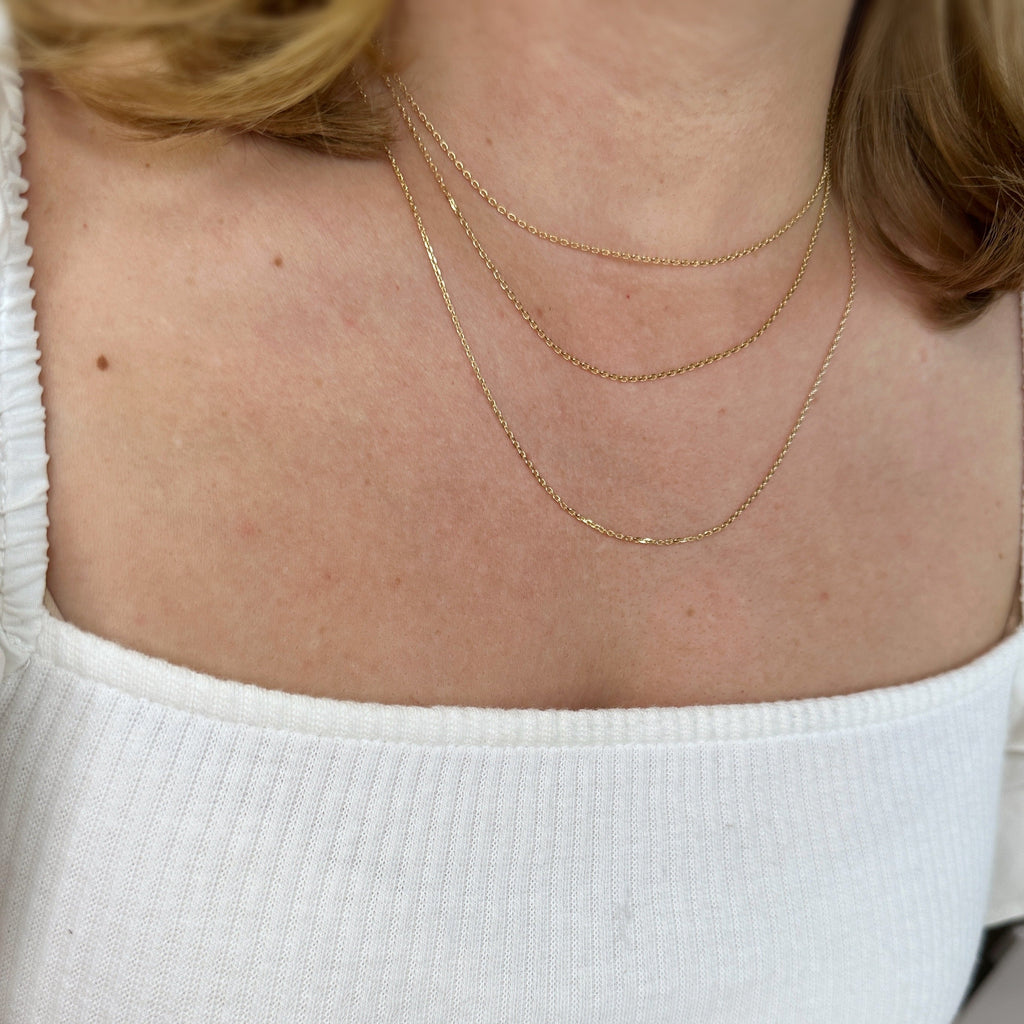 Mondsee 0.9mm Link Chain | 18k Gold Filled Jewelry