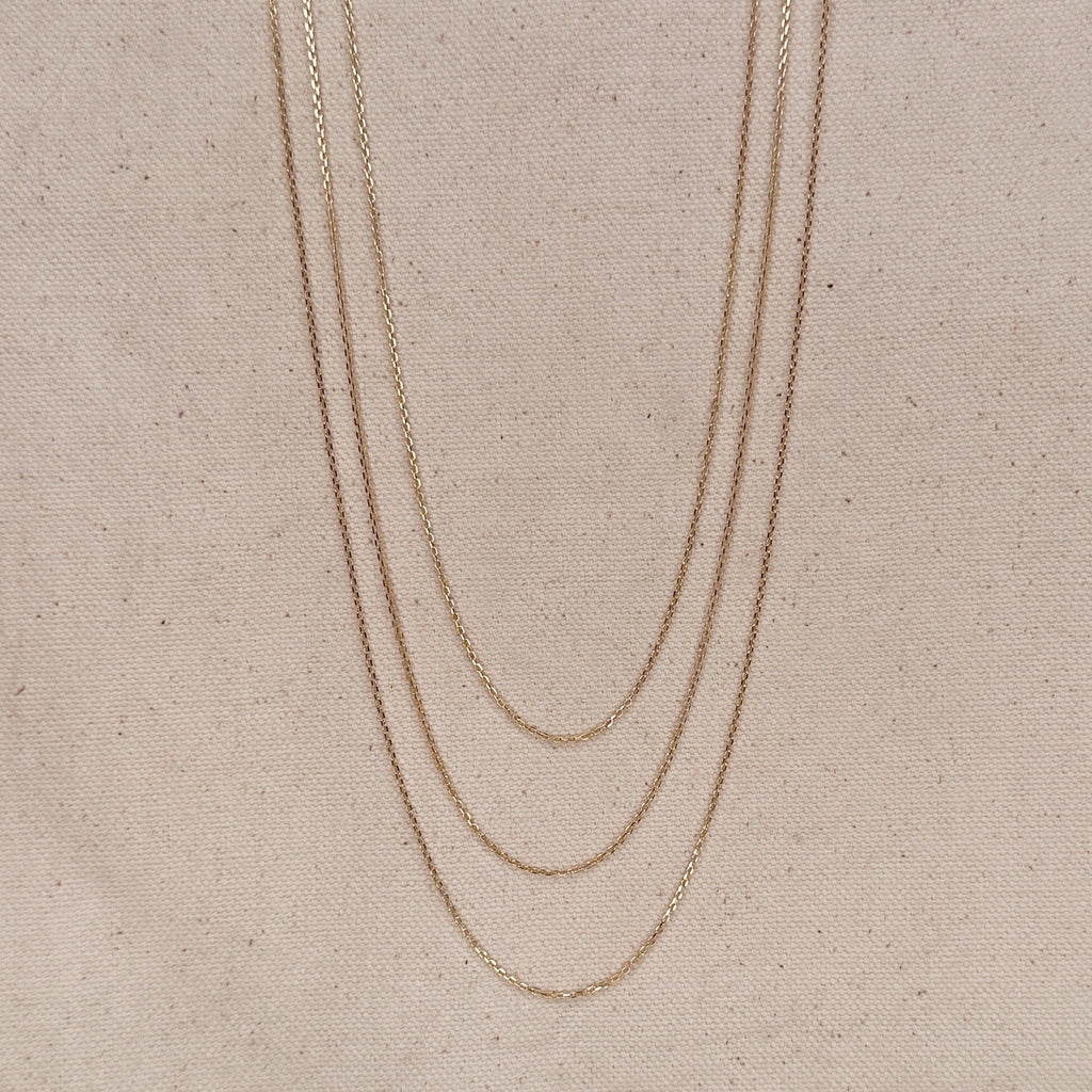 Mondsee 0.9mm Link Chain | 18k Gold Filled Jewelry