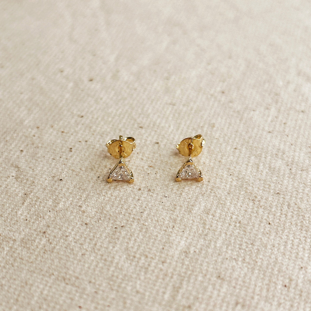 Mini CZ Triangle Stud, view 6