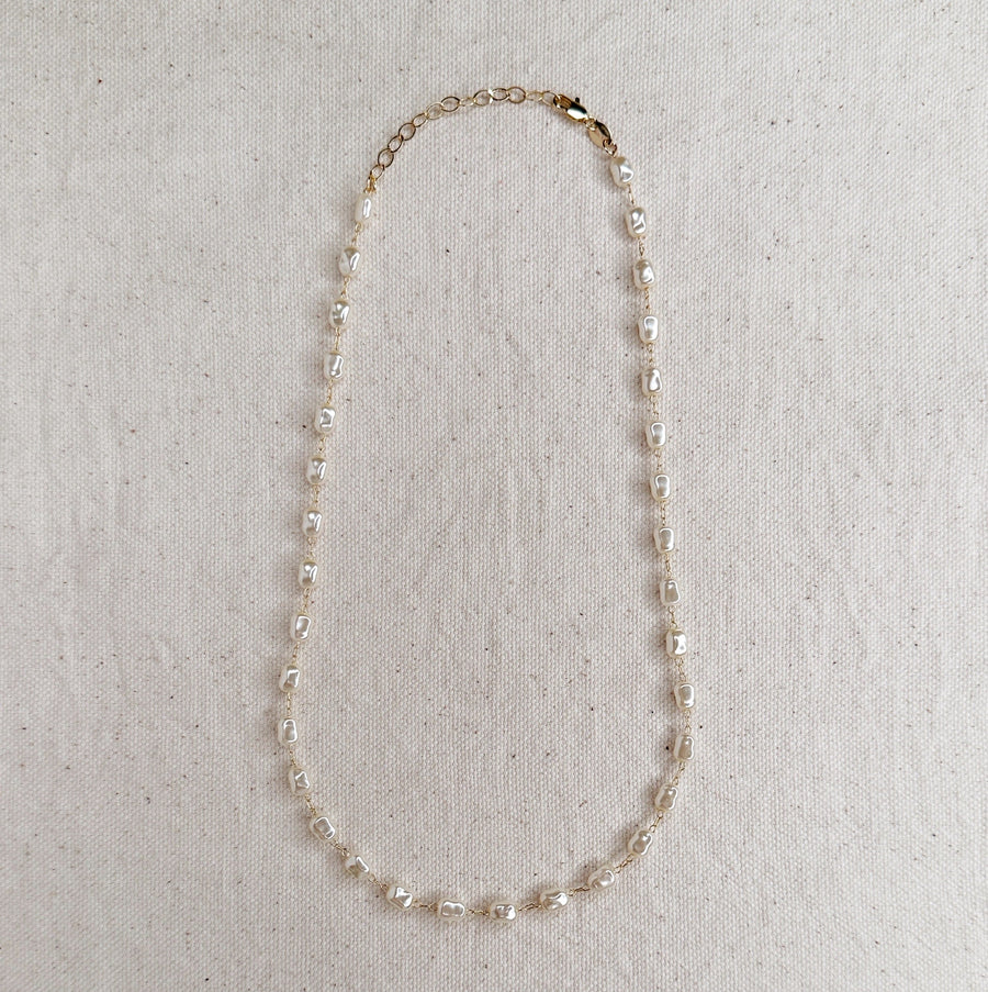 18k Gold Filled Baroque Pearl Necklace