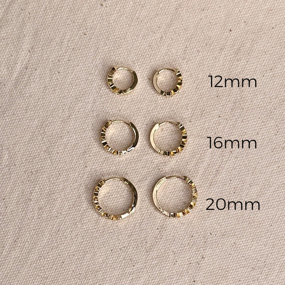 18k Gold Filled CZ Stars Hoop Earrings, view 3