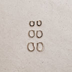 U Shape In & Out CZ Clicker Hoop Earrings