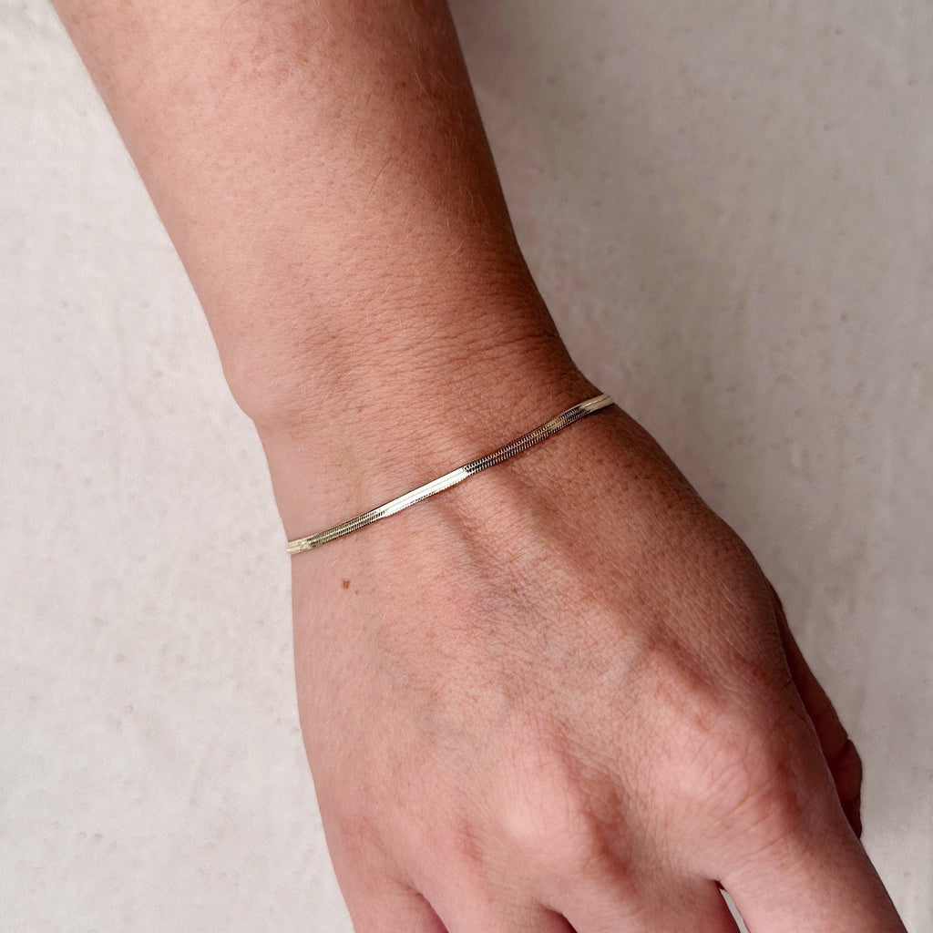 Mondsee 18k Gold Filled 2.0mm Thickness Herringbone Bracelet | 18k Gold Filled Jewelry