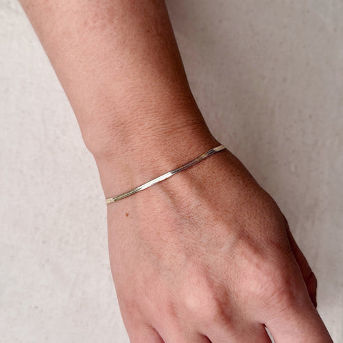 Mondsee 18k Gold Filled 2.0mm Thickness Herringbone Bracelet | 18k Gold Filled Jewelry