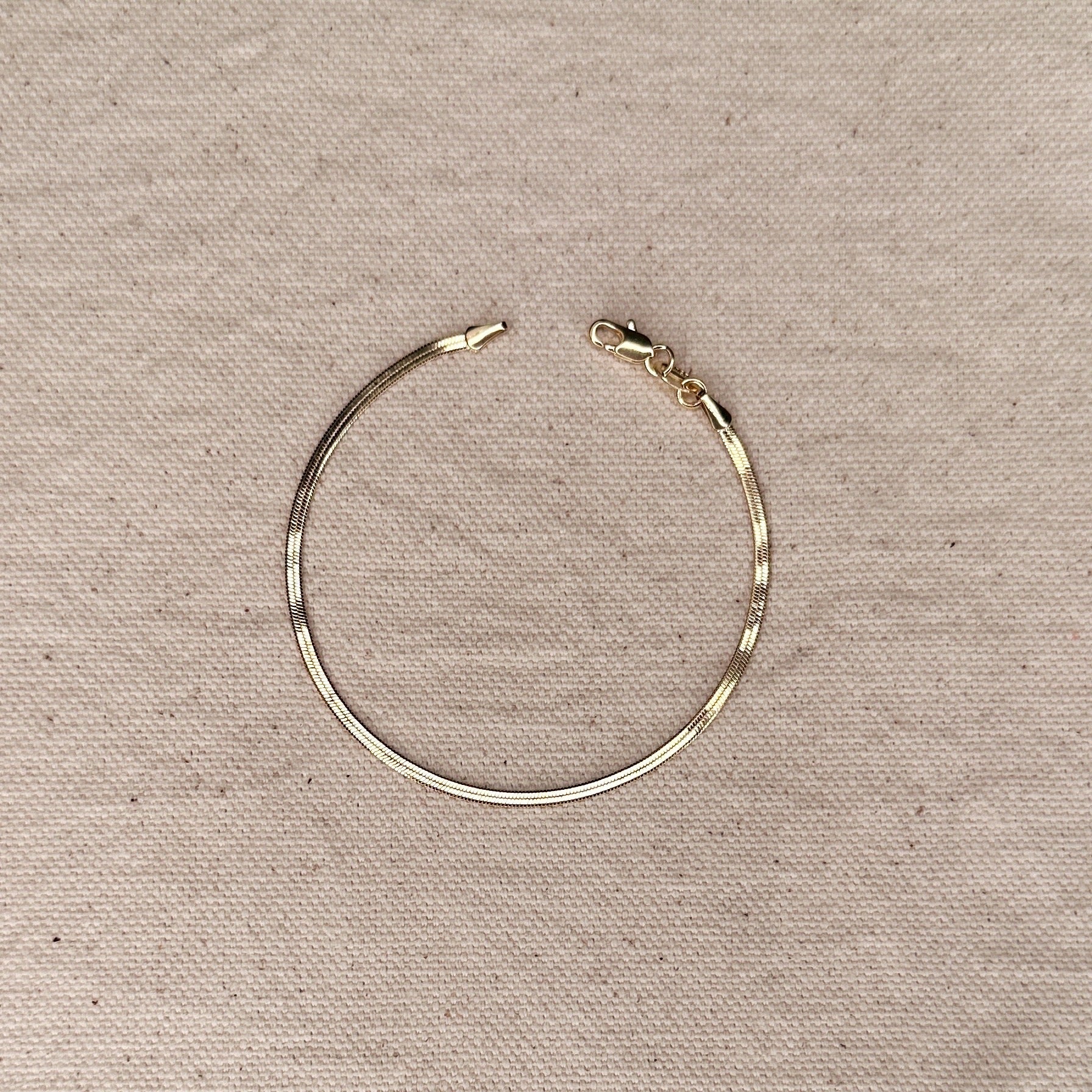 Mondsee 18k Gold Filled 2.0mm Thickness Herringbone Bracelet | 18k Gold Filled Jewelry