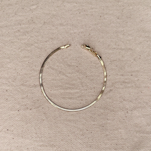 Mondsee 18k Gold Filled 2.0mm Thickness Herringbone Bracelet | 18k Gold Filled Jewelry