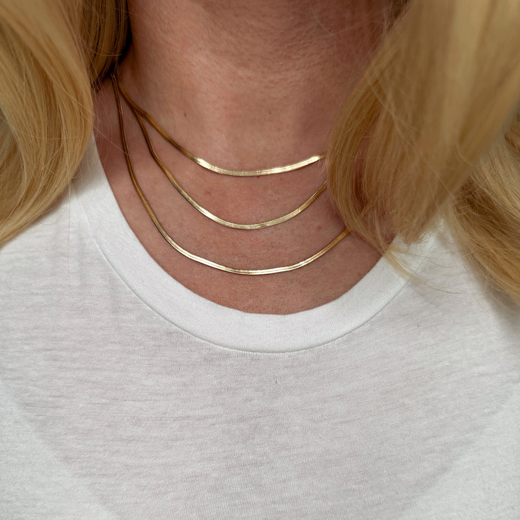 Mondsee 18k Gold Filled 2.0mm Herringbone Chain | 18k Gold Filled Jewelry