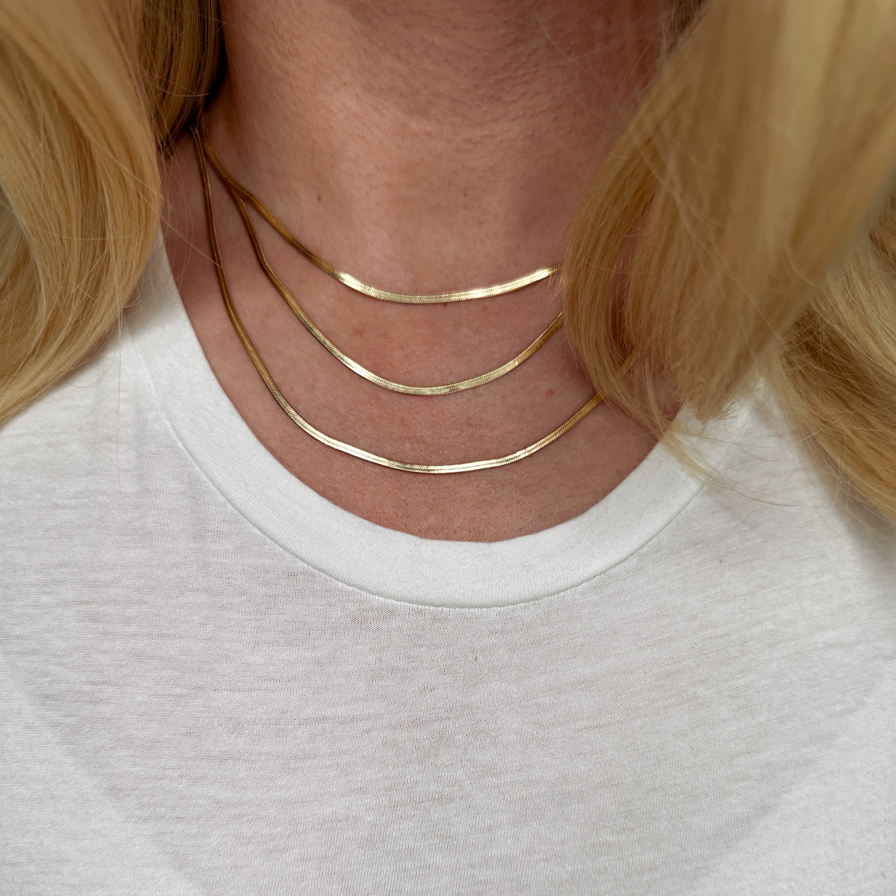 Mondsee 18k Gold Filled 2.0mm Herringbone Chain | 18k Gold Filled Jewelry