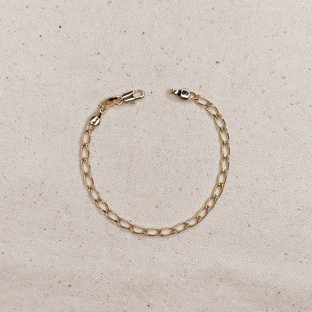 Mondsee 18k Gold Filled Slight Twist Link Bracelet | 18k Gold Filled Jewelry