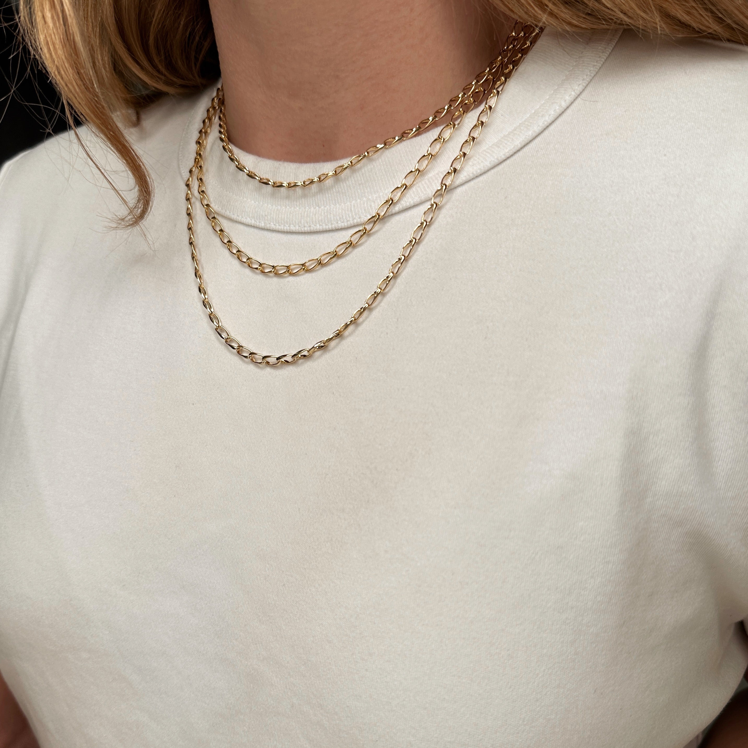 Mondsee 18k Gold Filled Slight Twist Link Chain | 18k Gold Filled Jewelry