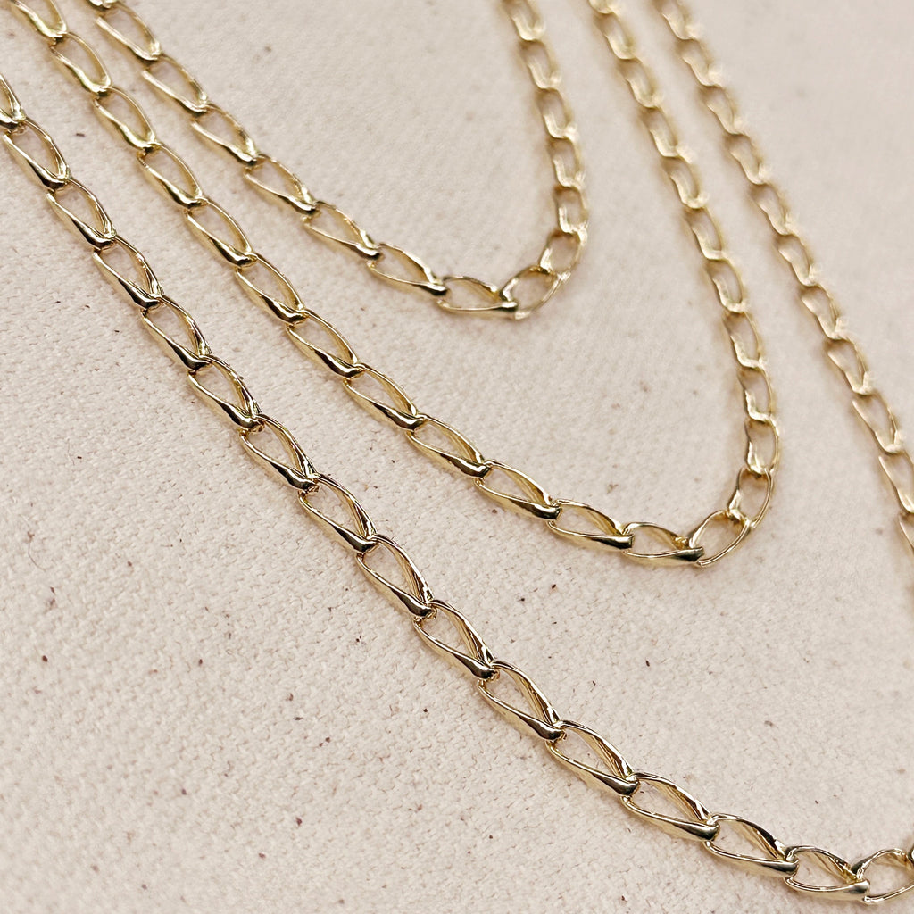 Mondsee 18k Gold Filled Slight Twist Link Chain | 18k Gold Filled Jewelry