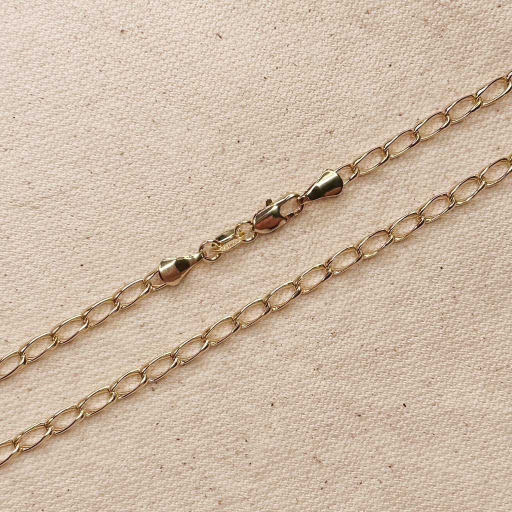 Mondsee 18k Gold Filled Slight Twist Link Chain | 18k Gold Filled Jewelry