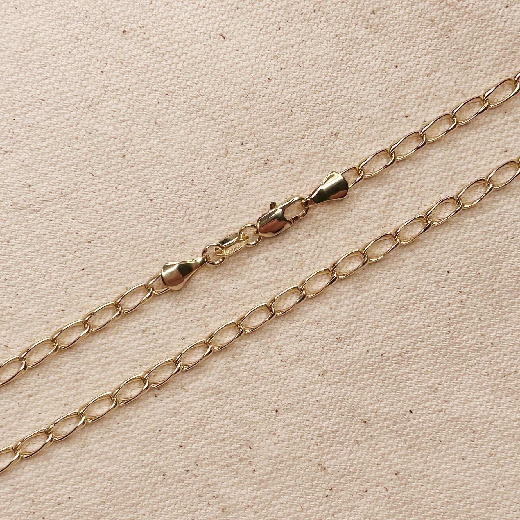 Mondsee 18k Gold Filled Slight Twist Link Chain | 18k Gold Filled Jewelry