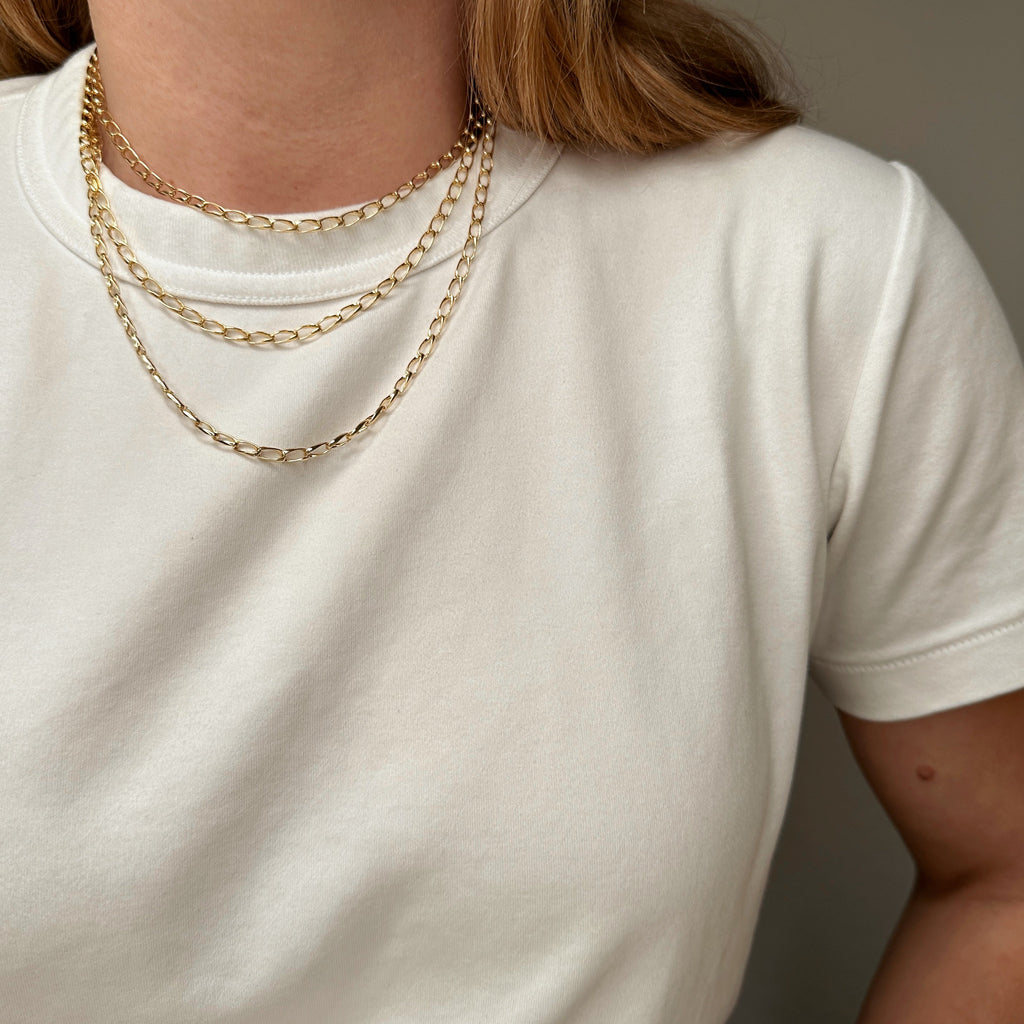 Mondsee 18k Gold Filled Slight Twist Link Chain | 18k Gold Filled Jewelry