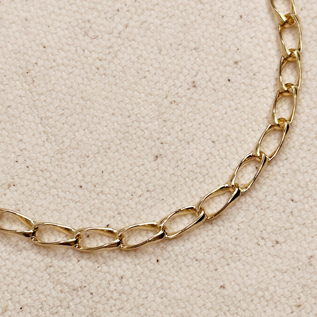 Mondsee 18k Gold Filled Slight Twist Link Chain | 18k Gold Filled Jewelry