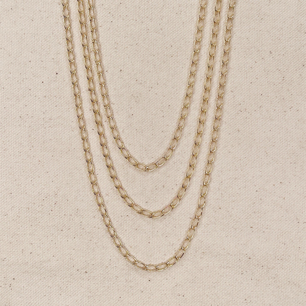 Mondsee 18k Gold Filled Slight Twist Link Chain | 18k Gold Filled Jewelry