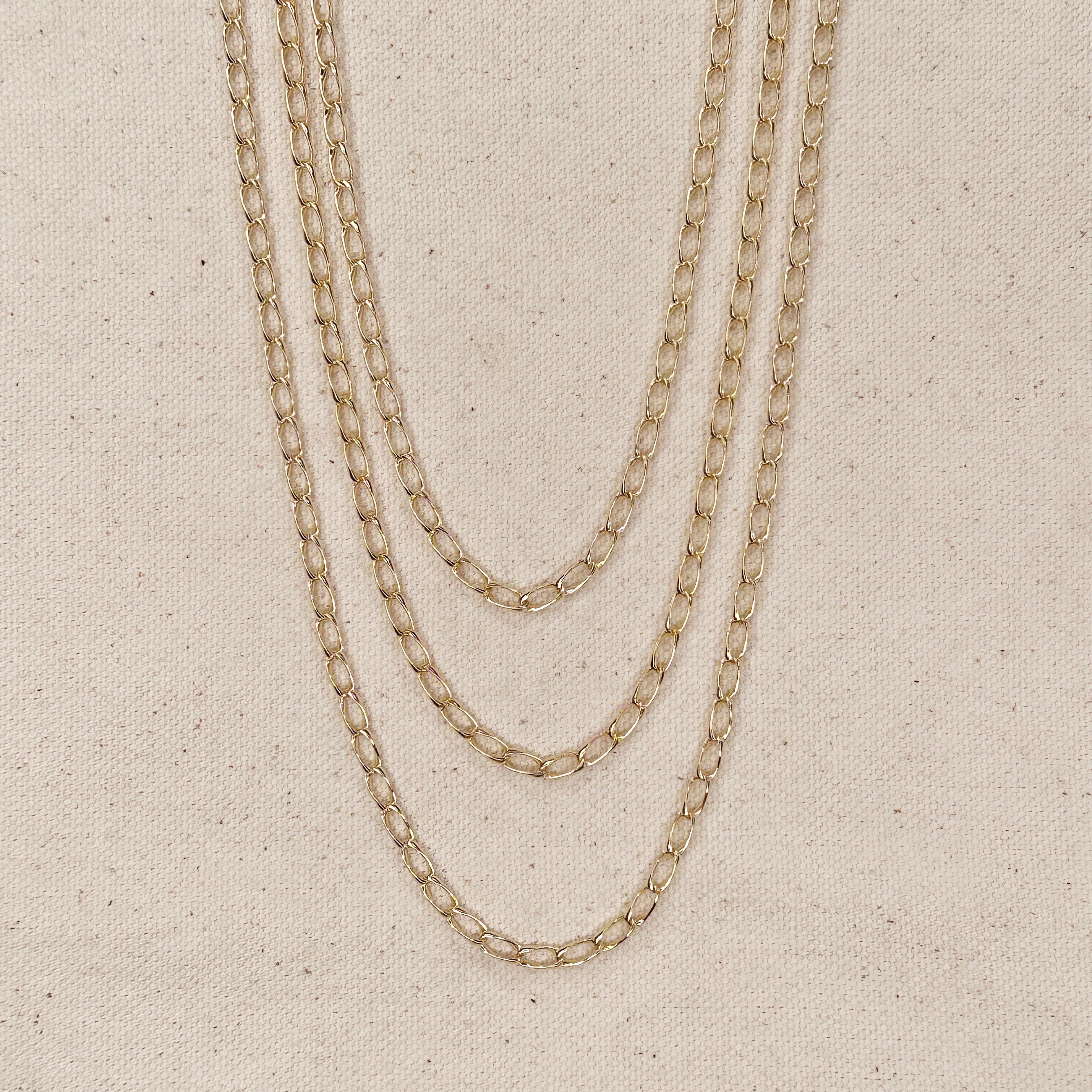 Mondsee 18k Gold Filled Slight Twist Link Chain | 18k Gold Filled Jewelry