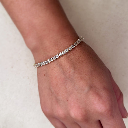 18k Gold Filled 3mm CZ Tennis Bracelet, view 2