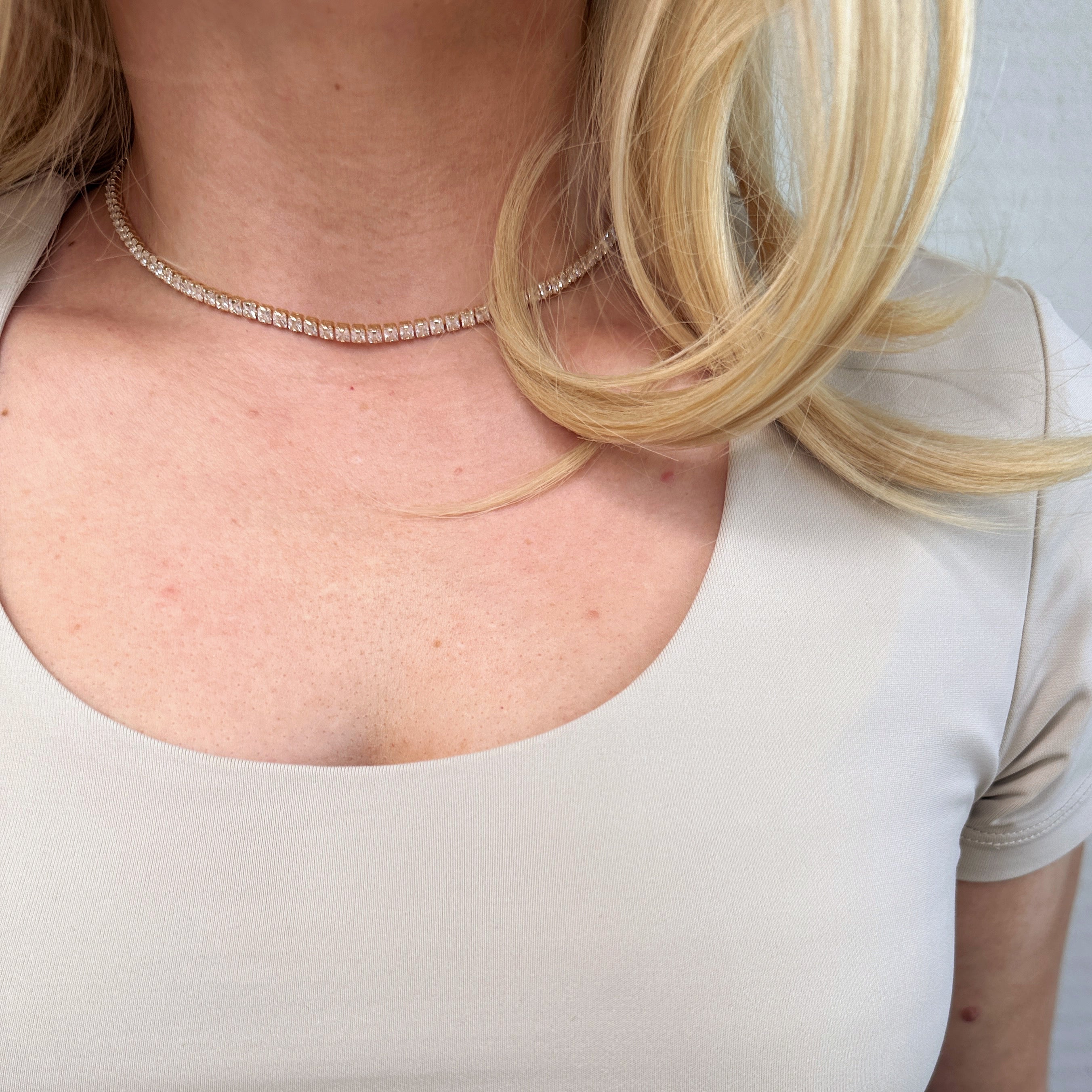 Mondsee 18k Gold Filled 3mm CZ Tennis Necklace | 18k Gold Filled Jewelry