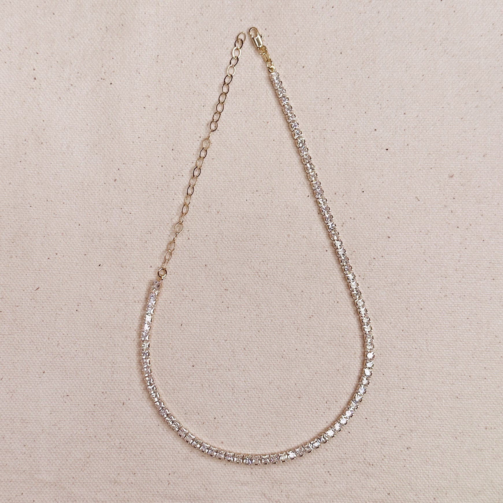 Mondsee 18k Gold Filled 3mm CZ Tennis Necklace | 18k Gold Filled Jewelry