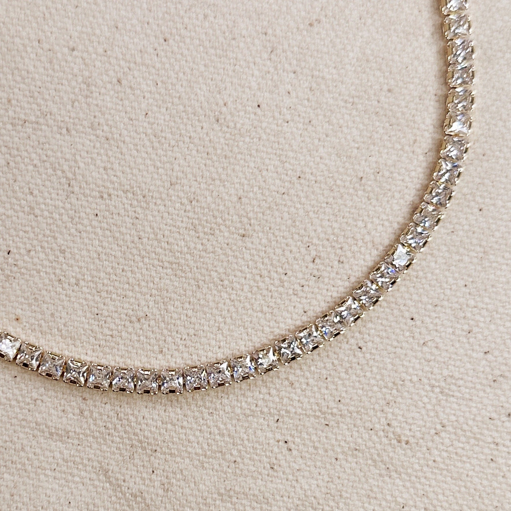 Mondsee 18k Gold Filled 3mm CZ Tennis Necklace | 18k Gold Filled Jewelry