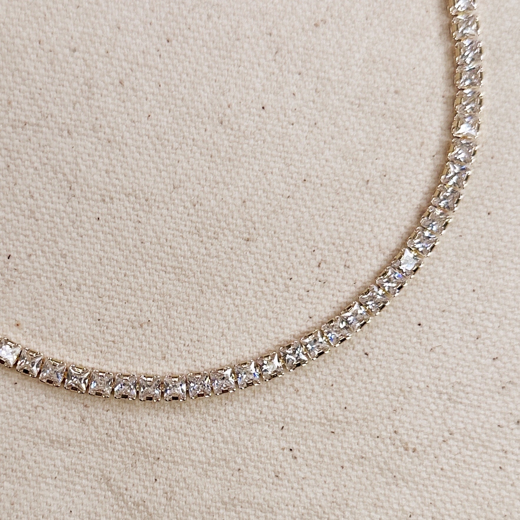 Mondsee 18k Gold Filled 3mm CZ Tennis Necklace | 18k Gold Filled Jewelry