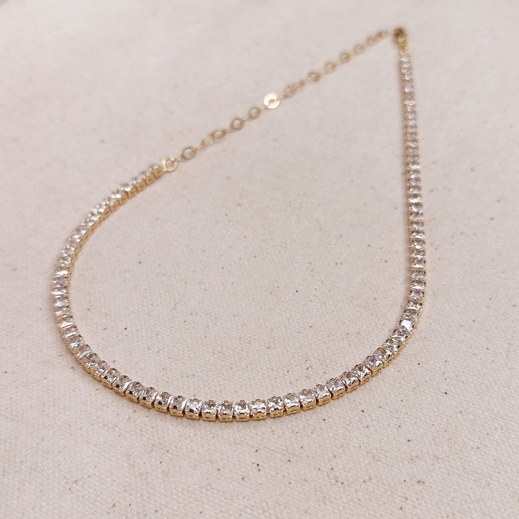 Mondsee 18k Gold Filled 3mm CZ Tennis Necklace | 18k Gold Filled Jewelry