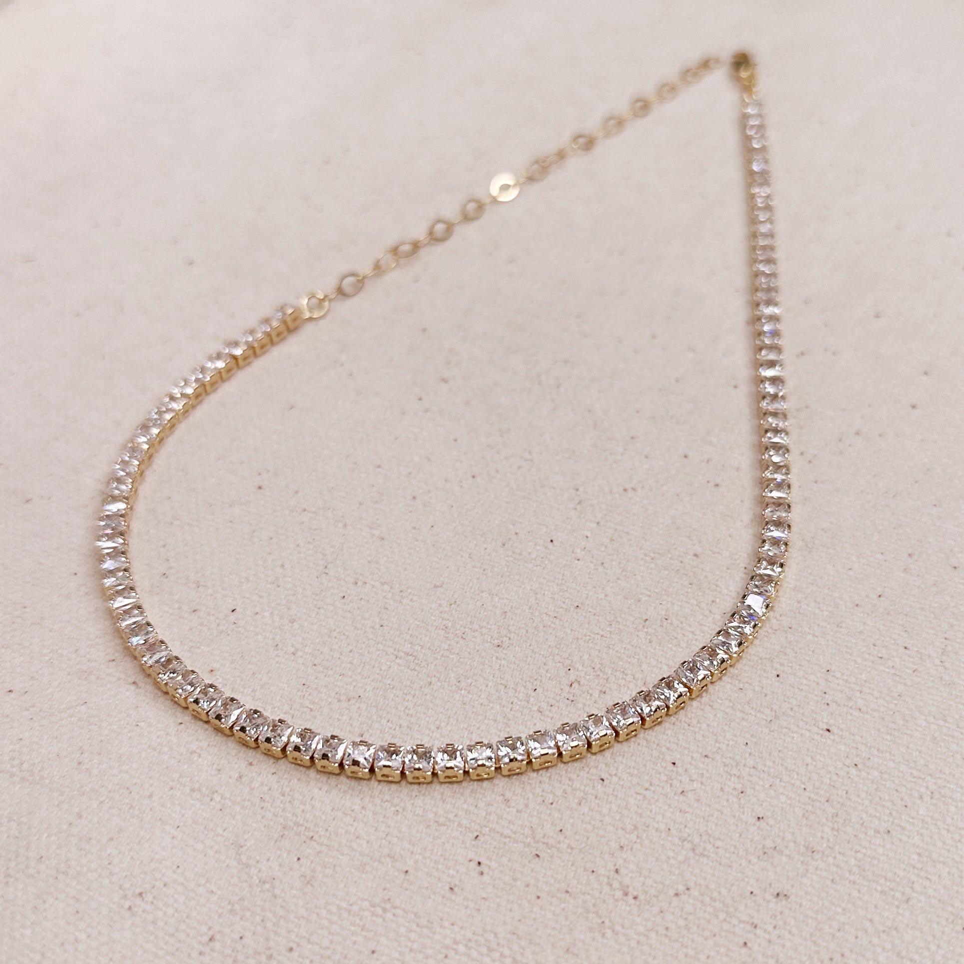 Mondsee 18k Gold Filled 3mm CZ Tennis Necklace | 18k Gold Filled Jewelry