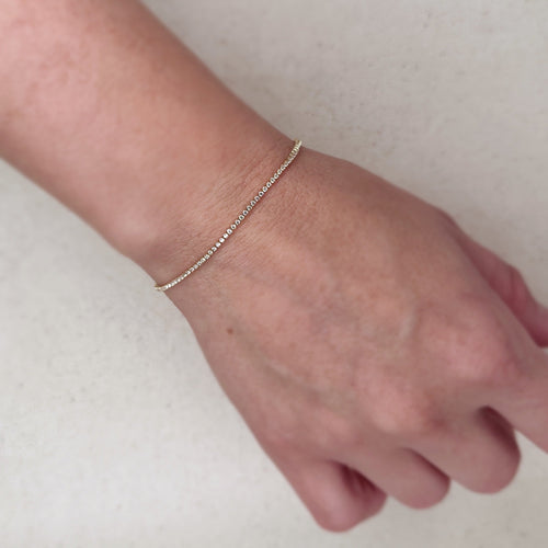 18k Gold Filled 1.2mm CZ Tennis Bracelet, view 2