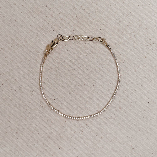 18k Gold Filled 1.2mm CZ Tennis Bracelet by Mondsee Jewelry