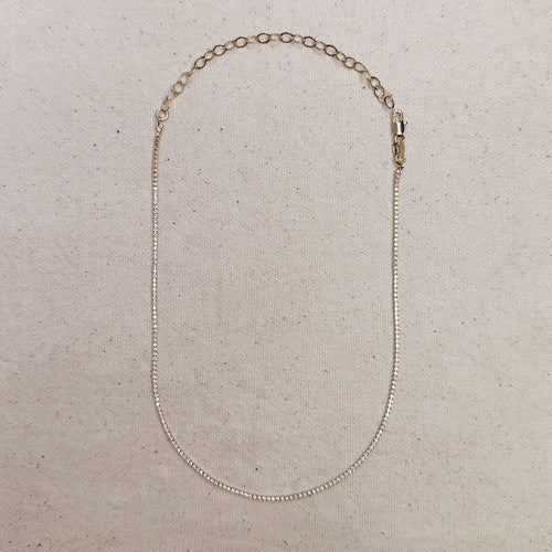 18k Gold Filled 1.2mm CZ Tennis Necklace by Mondsee Jewelry