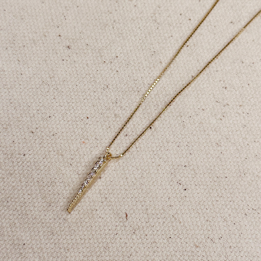 Mondsee 18k Gold Filled CZ Spear Necklace | 18k Gold Filled Jewelry