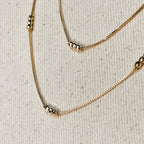 Mondsee 18k Gold Filled Bead Detailed Box Chain | 18k Gold Filled Jewelry