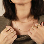 Mondsee 18k Gold Filled Bead Detailed Box Chain | 18k Gold Filled Jewelry