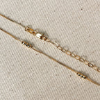 Mondsee 18k Gold Filled Bead Detailed Box Chain | 18k Gold Filled Jewelry