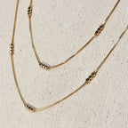Mondsee 18k Gold Filled Bead Detailed Box Chain | 18k Gold Filled Jewelry
