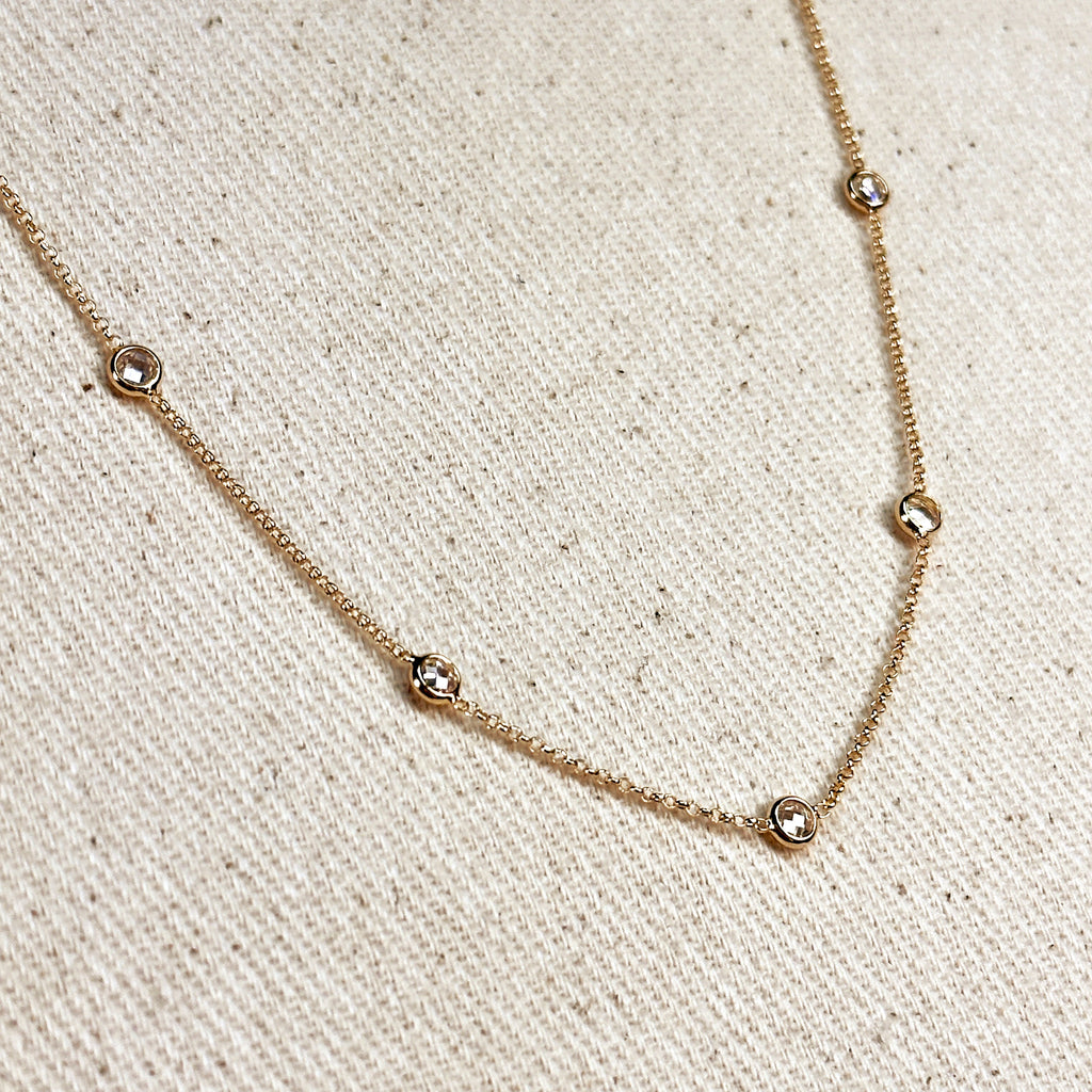 Mondsee 18k Gold Filled Bezel CZ Necklace | 18k Gold Filled Jewelry
