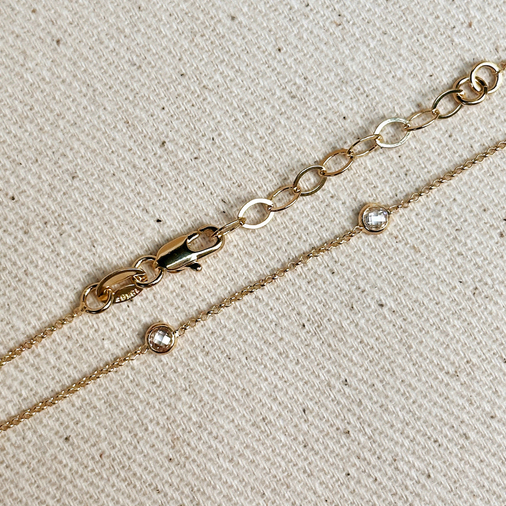 Mondsee 18k Gold Filled Bezel CZ Necklace | 18k Gold Filled Jewelry