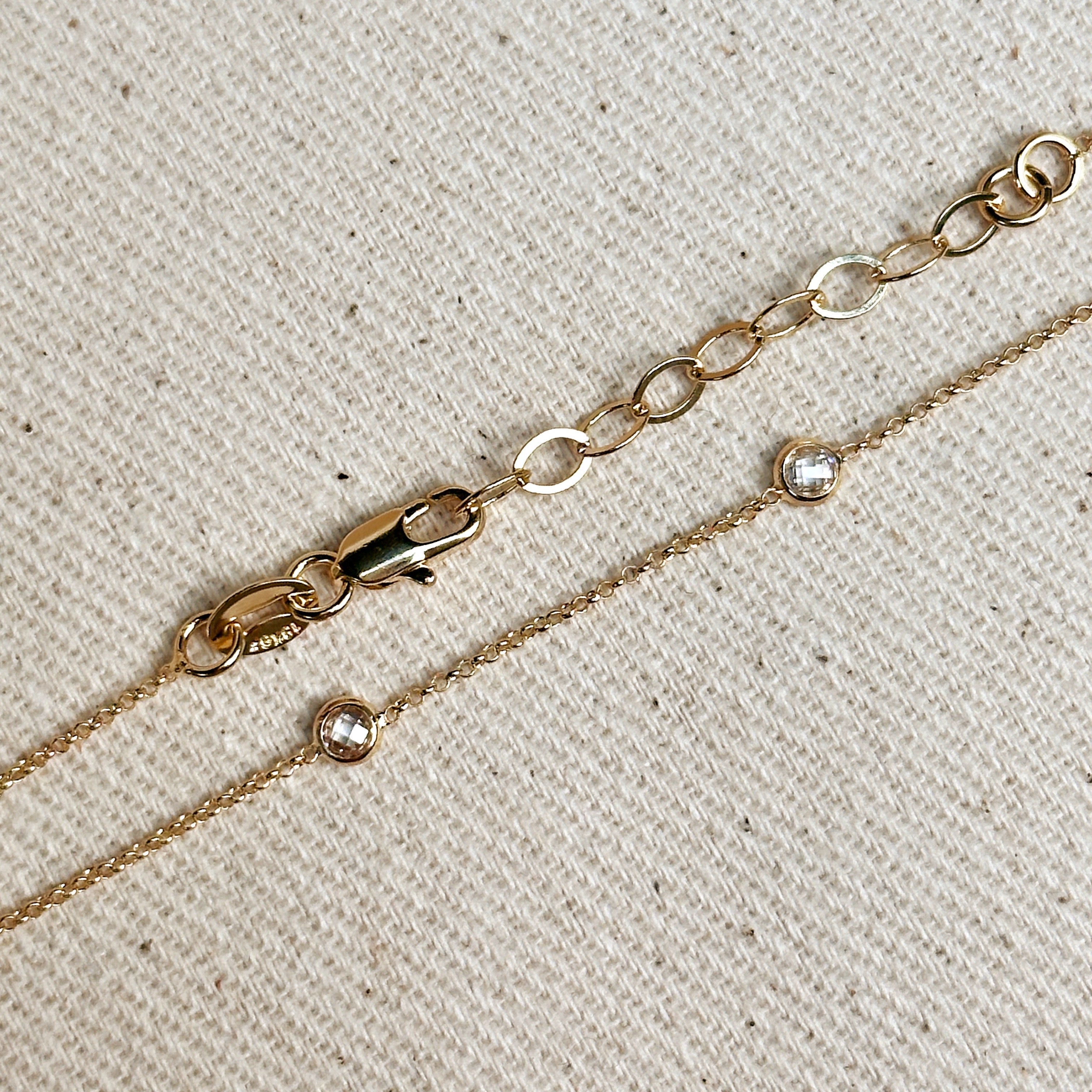 Mondsee 18k Gold Filled Bezel CZ Necklace | 18k Gold Filled Jewelry