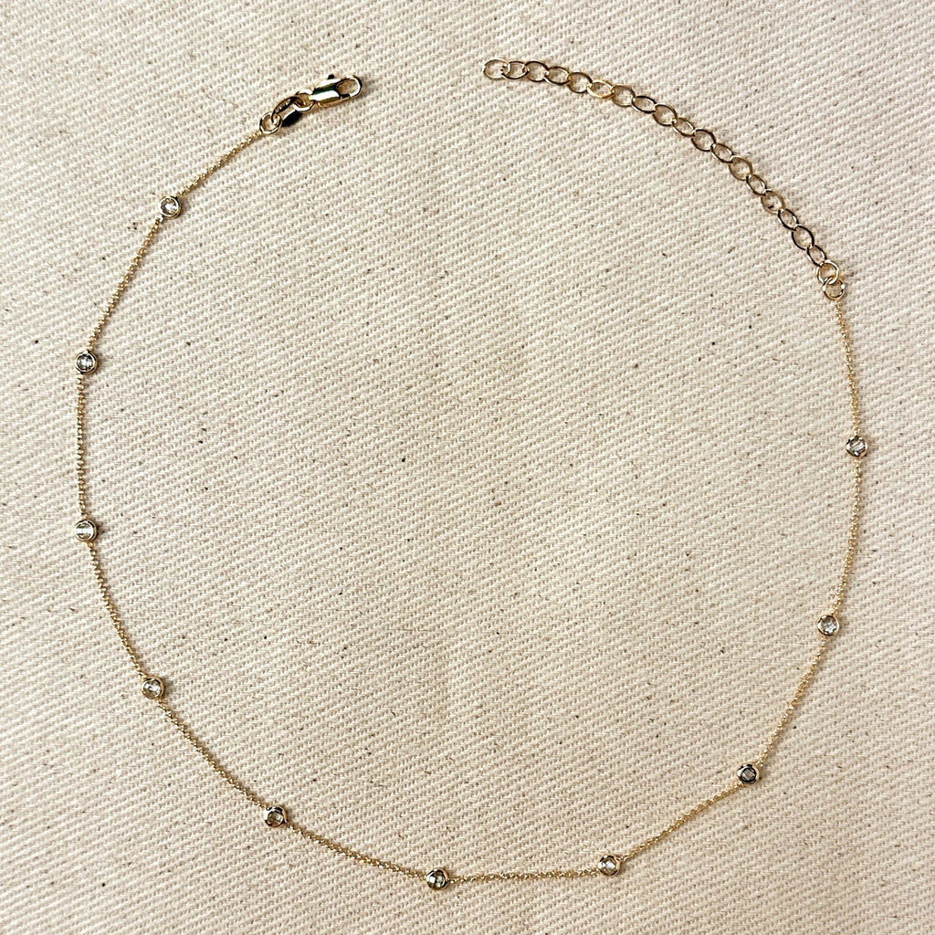 Mondsee 18k Gold Filled Bezel CZ Necklace | 18k Gold Filled Jewelry