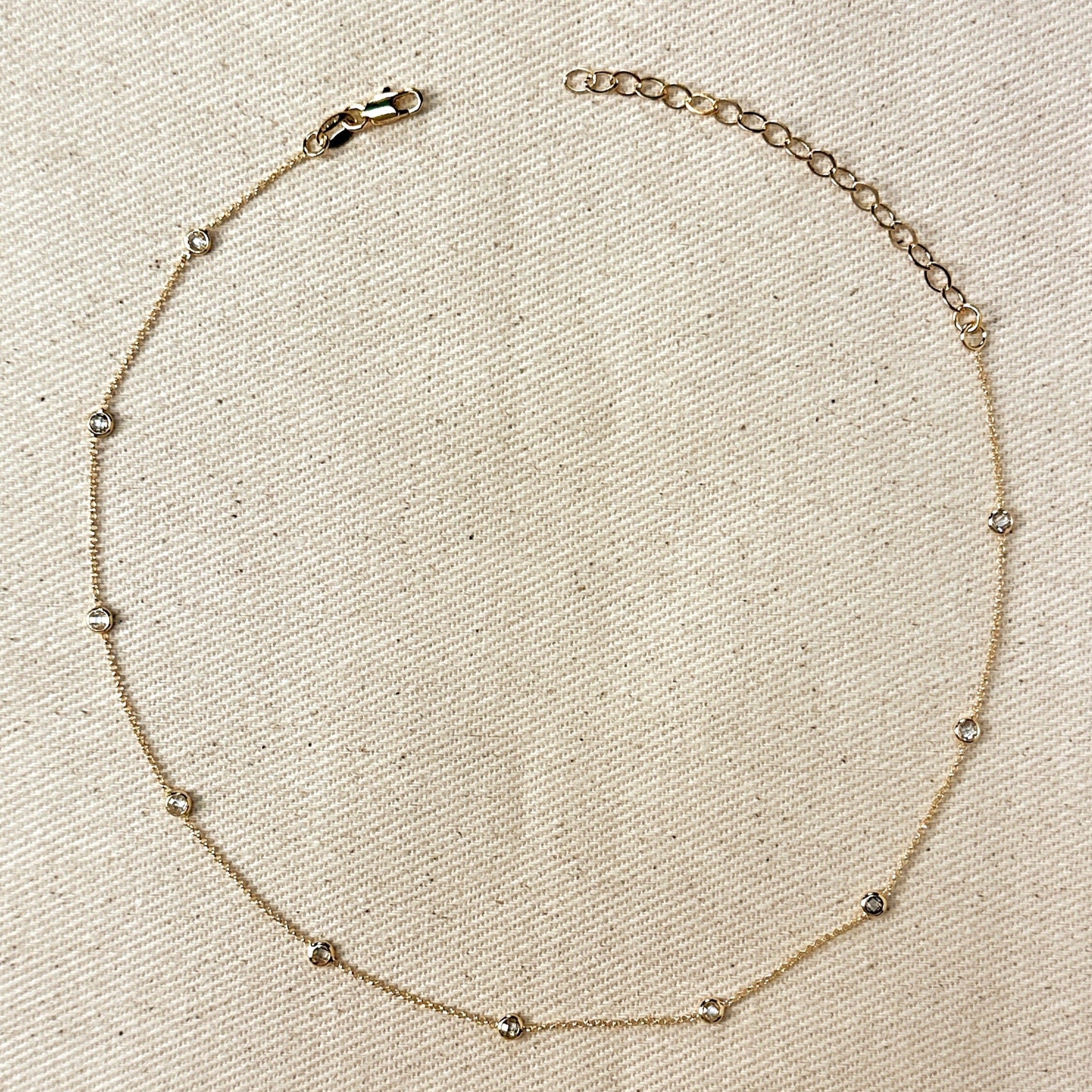 Mondsee 18k Gold Filled Bezel CZ Necklace | 18k Gold Filled Jewelry