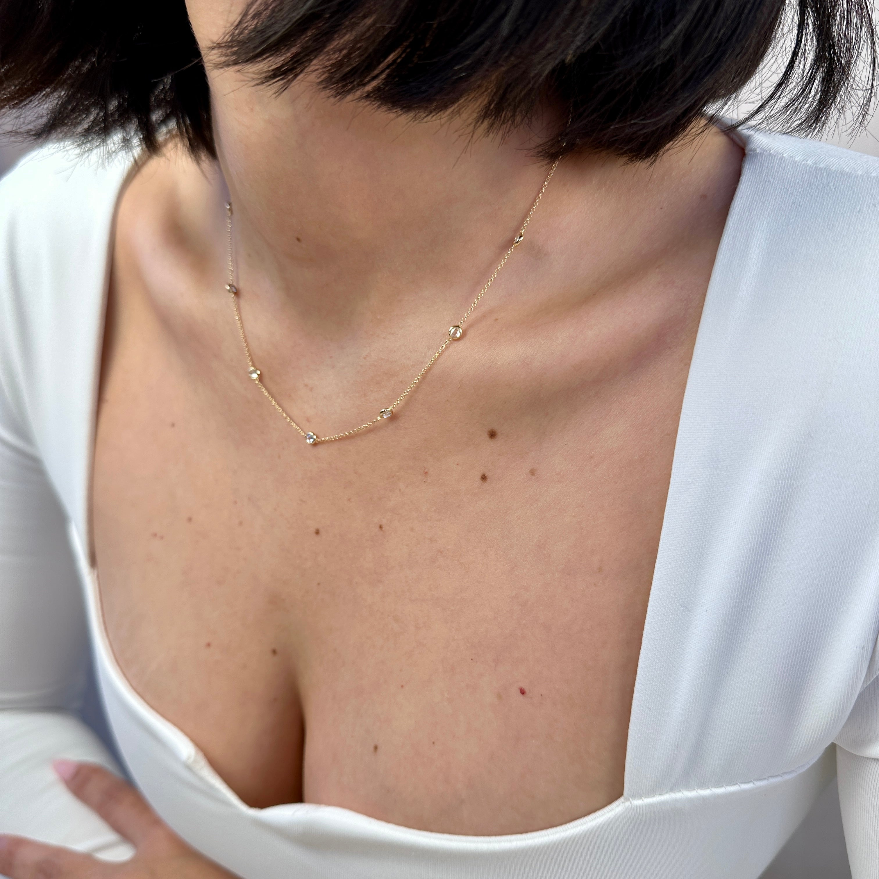 Mondsee 18k Gold Filled Bezel CZ Necklace | 18k Gold Filled Jewelry