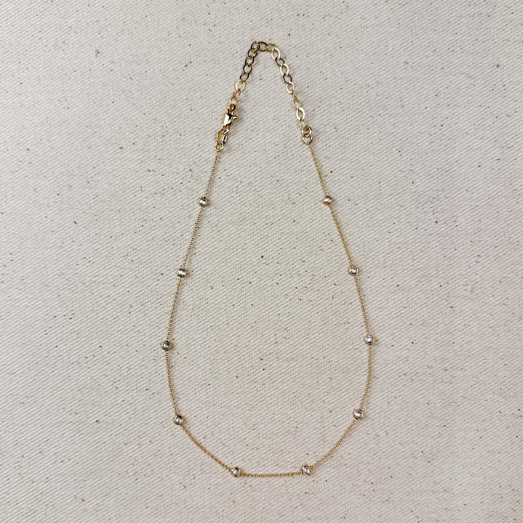 Mondsee 18k Gold Filled Bezel CZ Necklace | 18k Gold Filled Jewelry